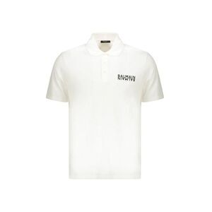 Balmain White Cotton Polo Men's Shirt